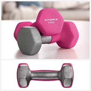 Σετ 2 αλτήρες 2 x 0.5 kg, Songmics, Ροζ, 11.5x5x4.5 cm - Img 7