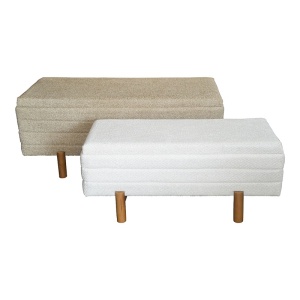 Σετ 2 σκαμπό με αποθηκευτικό χώρο Cindy Pako World Μπεζ 110x50x49 cm