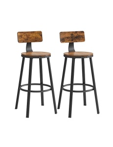 Σετ 2 σκαμπό μπαρ Vasagle, 73 cm, LBC026B01V1, Rustic Καφέ