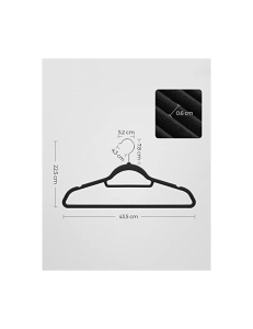 Σετ 20 από κρεμάστρες, Songmics, 43,5 cm, βελούδο, Μαύρο - Img 5