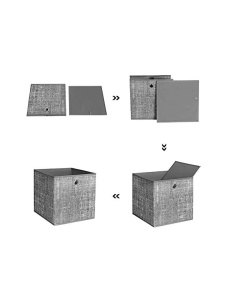 Σετ 6 κύβοι αποθήκευσης, Songmics, 30 x 30 x 30 cm, RFB02LG-3, Γκρι - Img 7