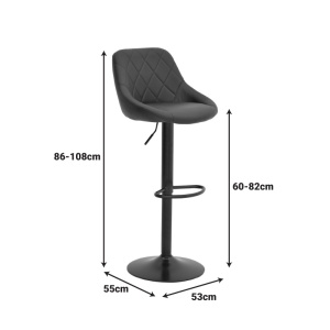 Σκαμπό μπαρ ajustabil Boronez Μαύρο 47x49x112 cm - Img 10
