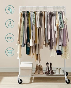 Σταντ Κρεμάστρας Songmics, Λευκό-Μαύρο, 163×100×49 cm - Img 3
