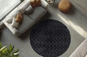 Στρογγυλό Χαλί Diamond Cut Ανθρακί 120x120 cm - Img 4