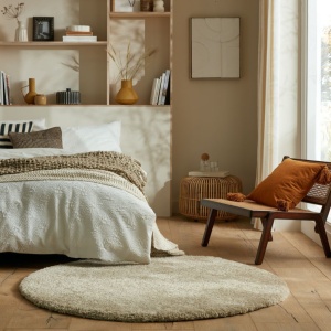 Στρογγυλό Χαλί Feather Soft Natural 200X200 cm, Flair Rugs