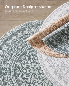 Στρογγυλό Χαλί Songmics Γκρι deschis 160x160 cm - Img 2