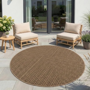 Στρογγυλό Χαλί Timber V4 Μπεζ 200x200 cm