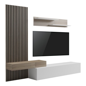 Σύνθεση TV Litende, Λευκό, 249.4x42.2x199.5 cm - Img 2