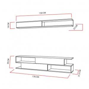 Σύνθεση TV Sims, Λευκό-Teak - Img 8
