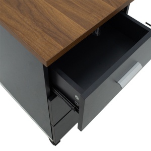 Συρταριέρα pe ρόδες Oscar 3 συρτάρια Καρυδί - carbon 40x48x63cm - Img 6