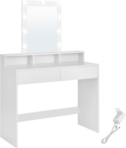 Τουαλέτα μακιγιάζ Vasagle, Λευκό, 100x40x145 cm - Img 2