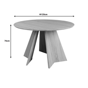 Τραπέζι Bibble Καρυδί 120x120x76 cm - Img 6