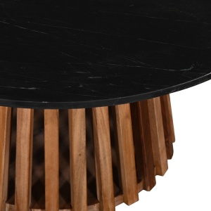 Τραπεζάκι σαλονιού Mable boho Μαύρο 100x100x45 cm - Img 4