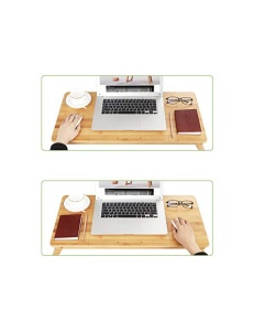 Τραπεζάκι laptop, Songmics, Φυσικό, LLD004, μπαμπού, 72 x 29 x 35 cm - Img 4