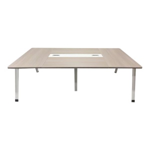 Τραπέζι συνεδριάσεων Armadi, Pako World, Γκρι-Λευκό, 240x120x75 cm - Img 2