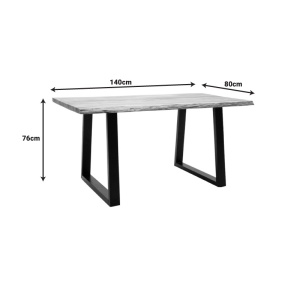 Τραπέζι Boho Miles, Pako World, ξύλο ακακίας πάχος 2.5 cm, Natural, 140x80x76 cm - Img 6