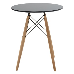 Τραπέζι Julita MDF Μαύρο και ξύλο από οξιά Φυσικό 60x60x73 cm - Img 2