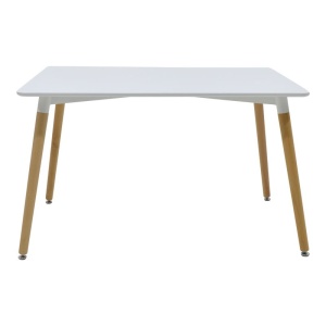 Τραπέζι Natali MDF Λευκό με πόδια naturale 120x80x76 cm - Img 4