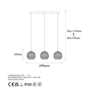 Φωτιστικό οροφής HAY-11885 Μαύρο - Img 6