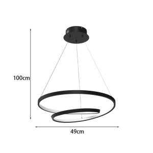 Φωτιστικό οροφής LED Rexon Μαύρο 49x49x12 cm - Img 3