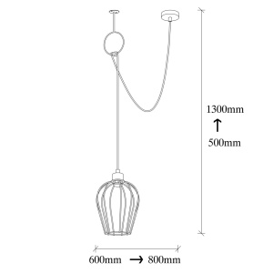 Φωτιστικό οροφής Tel Μαύρο 80x20x130 cm - Img 3