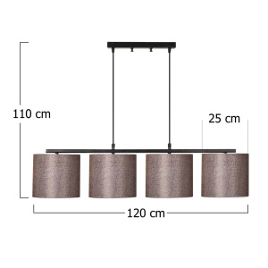Φωτιστικό οροφής Valiz Μαύρο 110x25x120 cm - Img 3