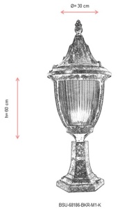 Φωτιστικό Τοίχου Τύπου Φανάρι BSU-68186-BKR-M1-K, Καφέ - Img 3
