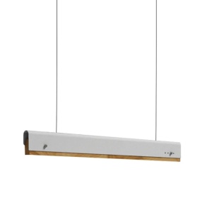 Φωτιστικό οροφής LED Rafmole λευκό μεταλλικό si ξύλο 120x2.5x100 cm