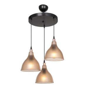 Φωτιστικό οροφής Orazio 3 lumini ambra μαύρο 40x40x80 cm