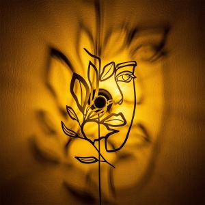 Φωτιστικό Τοίχου Flower Faced, Μαύρη Σκιά