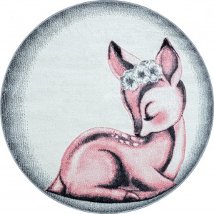 Χαλί Bambi Ροζ V3 120x120 cm