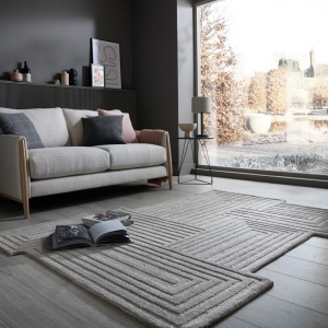 Χαλί Zen Rectangles Natural inchis 160x230 cm, Flair Rugs