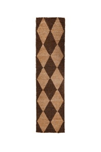 Χαλί διάδρομος Effie Diamond Jute Σκούρο καφέ 80x230 cm, Flair Rugs - Img 2