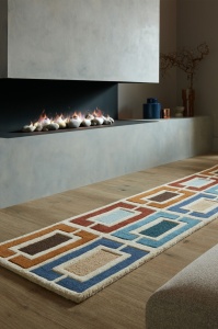Χαλί Διαδρόμου Illusion Retro Blocks Μπλε 60X230 cm, Flair Rugs - Img 5