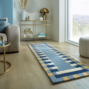 Χαλί Διαδρόμου Lois Scallop Kai Wool Μπλε 60X230 cm, Flair Rugs