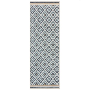 Χαλί Διαδρόμου Zia Trellis Outdoor Μπλε 80x230 cm, Flair Rugs - Img 5