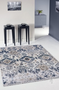 Χαλί PALERMO, Model 41 EKE, Κρεμ/Γκρι 120x170 cm , 2278 gr/mp - Img 2