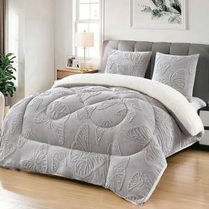 Χοντρό πάπλωμα Cocolino με γουνάκι Buffy V26 Grey, 4.5kg, 200x230