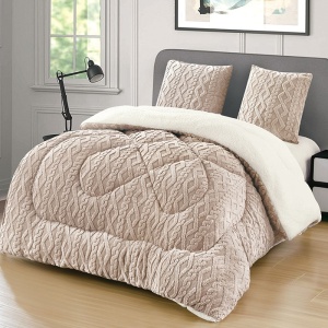 Χοντρό πάπλωμα Cocolino με γουνάκι Wave V22 Μπεζ, 4.5kg, 200x230