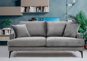 2θέσιος καναπές Leyla Ανθρακί 180x63 cm