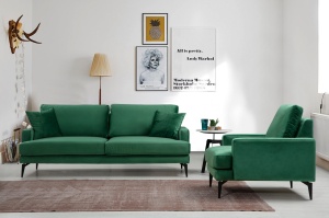 2θέσιος καναπές Papira Πράσινο 175x90x88 cm - Img 2