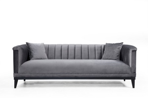 3θέσιος καναπές Trendy Σκούρο Γκρι 225x79x89 cm - Img 3