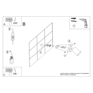 Aplica perete Lemmi Alb 8x8x18.5 cm - Img 6