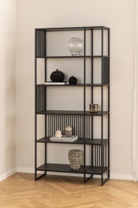 Biblioteca Strington, Negru, 185x85x35 cm - Img 2