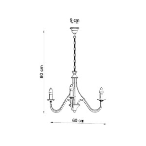Candelabru 3 Minerwa Alb 60x60x80 cm - Img 4