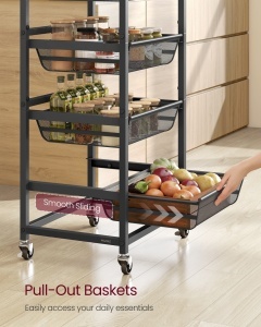 Carucior depozitare bucatarie Dacey Maro 40x31.7x95 cm - Img 3