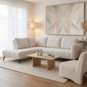 Coltar dreapta Belanza, Bej, 213x265x90 cm