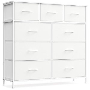 Comoda cu sertare, Bellah, Songmics, Alb, 98.8x30x95.2 cm