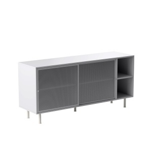 Comoda VEEP, Gri deschis, 47x75x160 cm - Img 4