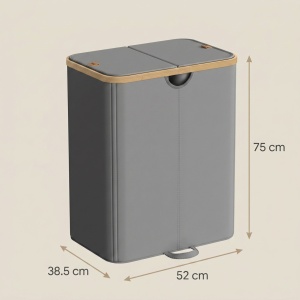 Cos de rufe Songmics, Roxanne, Gri inchis, 52.5x38.5x75 cm - Img 2